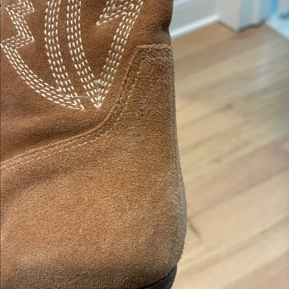 Marc Fisher Tan Suede Western Ankle Boots - Picture 6 of 6